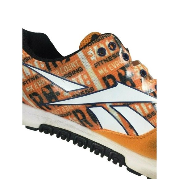 HTF CrossFit Reebok Mens 8 Workout Shoes Orange Text Make Every Rep Count Train main image 4